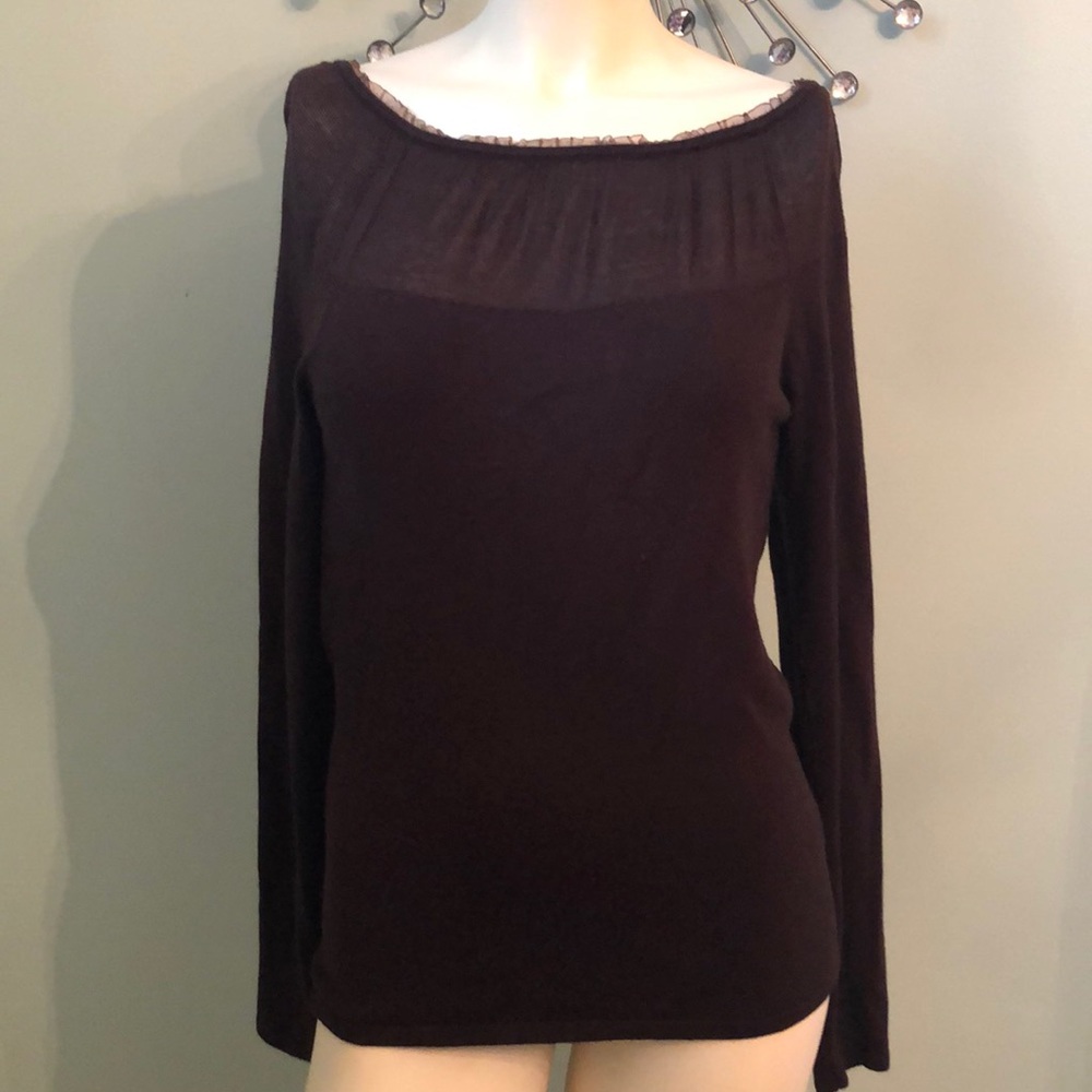 Danier Chocolate Brown Scoop Neck Sweater